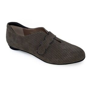 BeautiFeel Gwen Ballet Flats Taupe Textured Leather Slip-On Gray 37 US 6